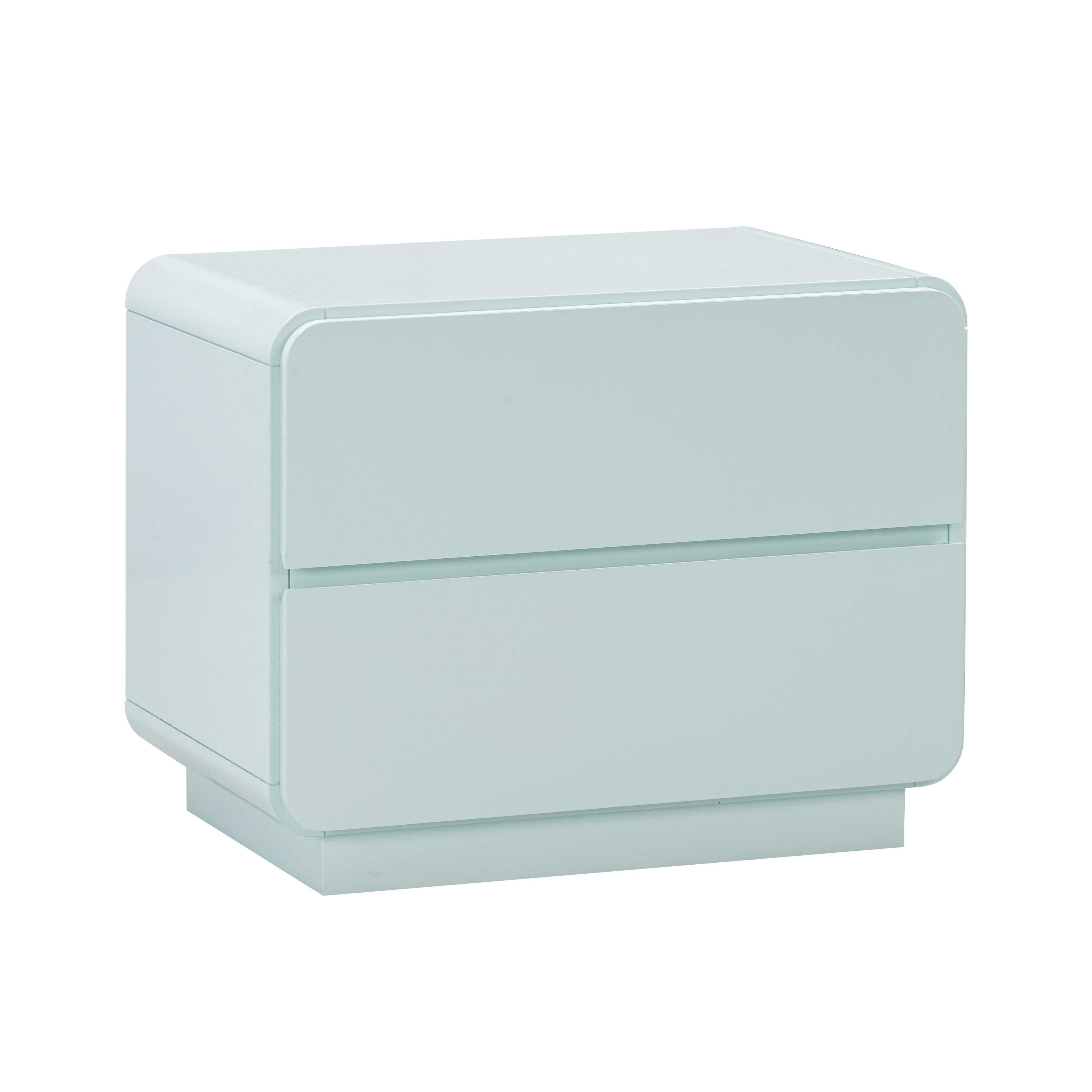 Sagura Blue Modern Wooden 2-Drawer Nightstand