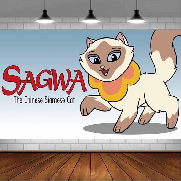 Sagwa The Chinese Siamese Cat Backdrop Banner Party Supplies Poster Movie Theme Background for Photography Birthday Decorations
