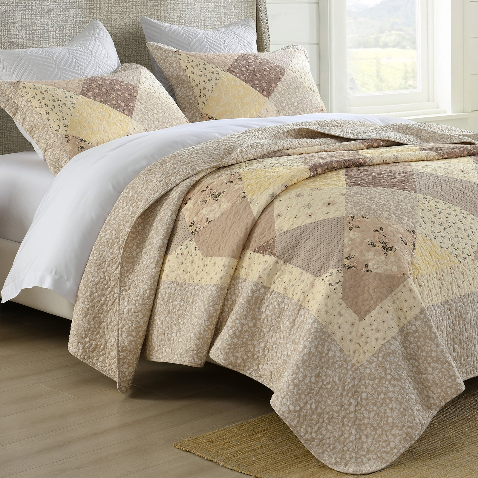 SahSahCasa Oversized Queen Bedspread 100 Cotton Large Queen
