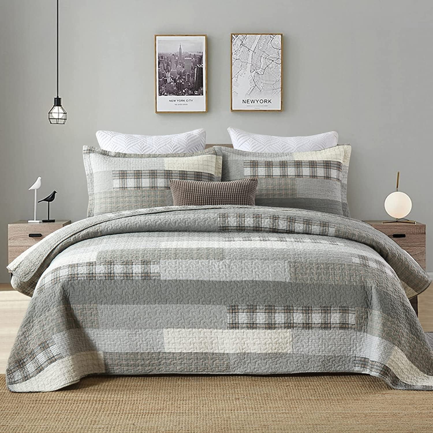 SahSahCasa Quilt Queen Size Queen Quilt Set 100 Cotton Queen Quilt