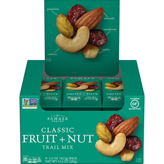 Sahale Snacks Classic Fruit and Nut Trail Mix, 1.5 Ounces (Pack of 9)