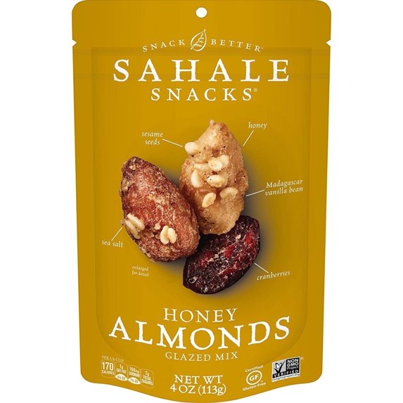 Sahale Snacks Glazed Mix Honey Almonds 4 oz Pack of 3