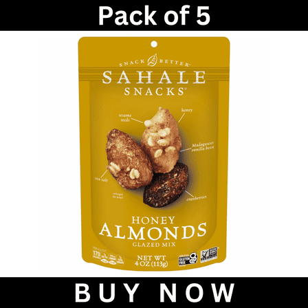 Sahale Snacks Glazed Mix, Honey Almonds, 4 oz (Pack of 5)