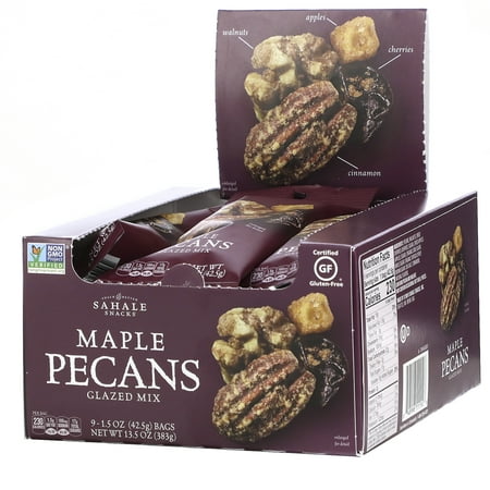 Sahale Snacks, Glazed Mix, Maple Pecans, 9 Packs, 1.5 oz (42.5 g) Each