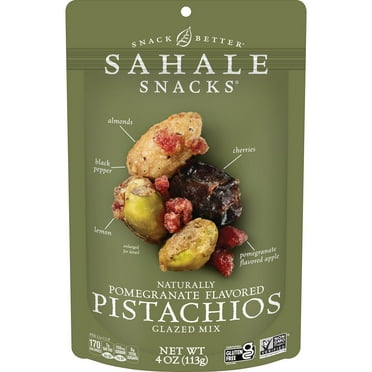 Sahale Snacks Naturally Pomegranate Flavored Pistachios Glazed Mix, Gluten-Free Snack, 4-Ounce Pouch