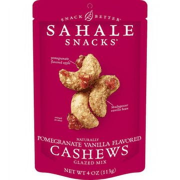 Sahale Snacks Pomegranate Vanilla Flavored Cashews Glazed Mix, 4 oz Pack of 6