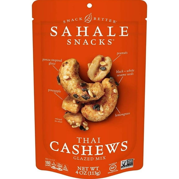 Sahale Snacks, Thai Cashews Glazed Mix, 4oz (Pack of 6)