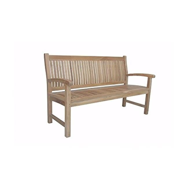 Sahara Elegantly Curved 3-Seater Natural Teak Outdoor Bench