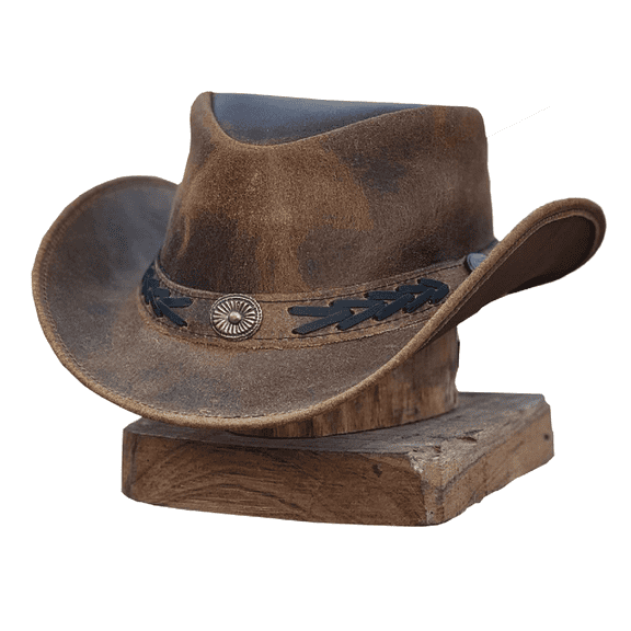 Sahara Cowboy Hat Western Style for Men and Women Shapeable Wide Brim Vintage (TanBrown)