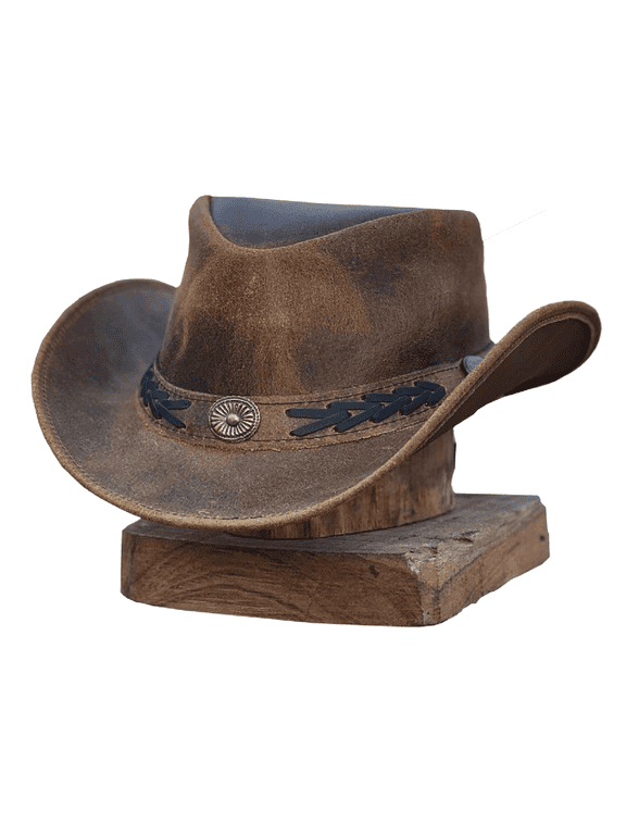 Sahara Cowboy Hat Western Style for Men and Women Shapeable Wide Brim Vintage (TanBrown)