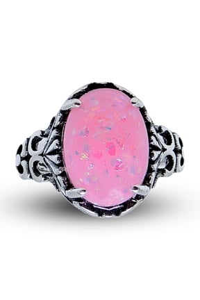 Sahara Fire Opal Statement Ring for Women Oval-Cut Ginger Lyne Collection