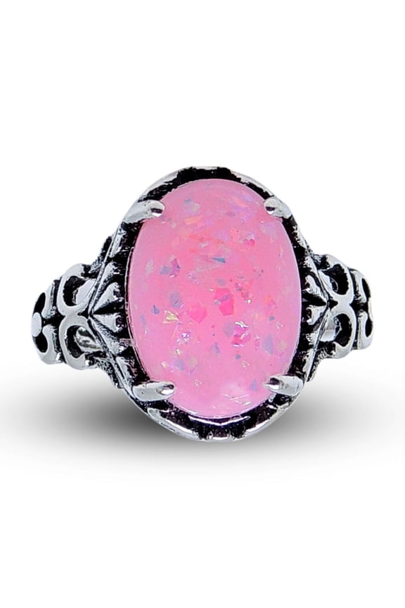 Sahara Fire Opal Statement Ring for Women Oval-Cut Ginger Lyne Collection