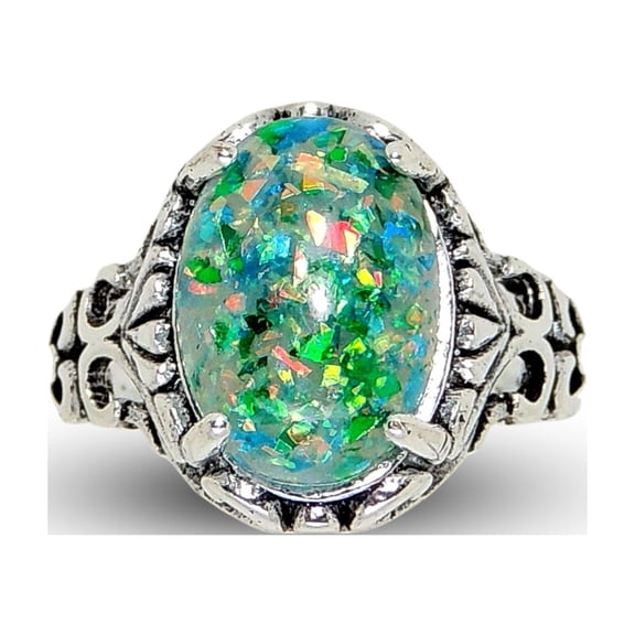 Sahara Fire Opal Statement Ring for Women Oval-Cut Ginger Lyne Collection