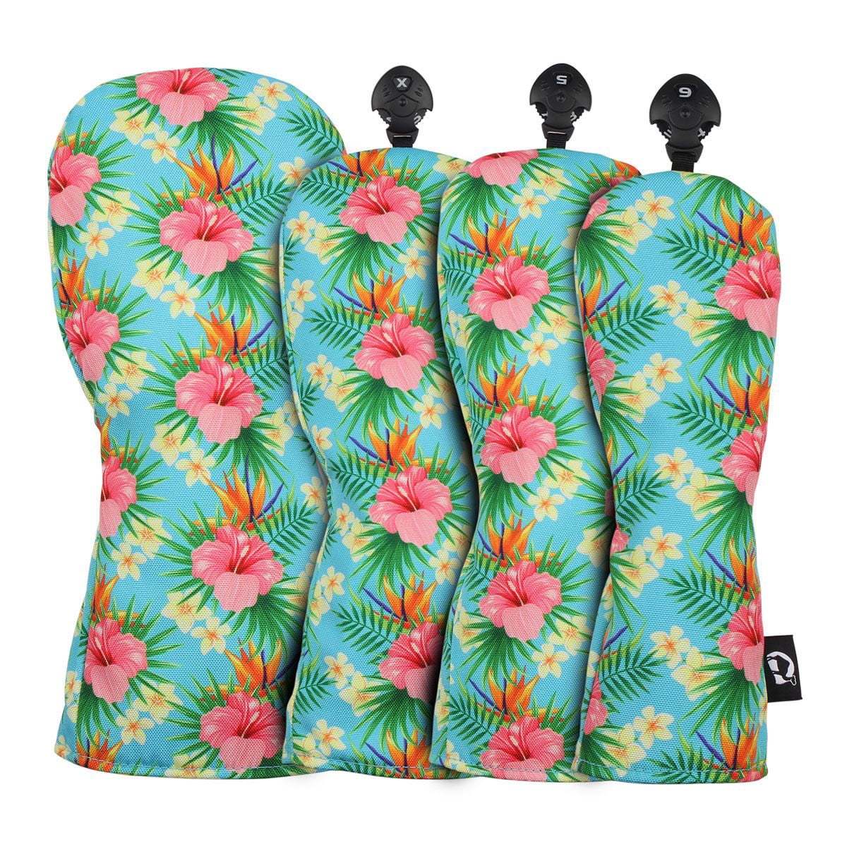 Sahara Hawaiian Hibiscus Golf Headcovers Set – 4 Piece Driver, Fairway Wood (2) & Hybrid