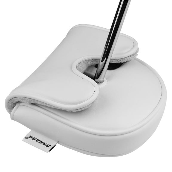 Sahara Synthetic Leather Zero Torque Universal Mallet Putter Headcover, White