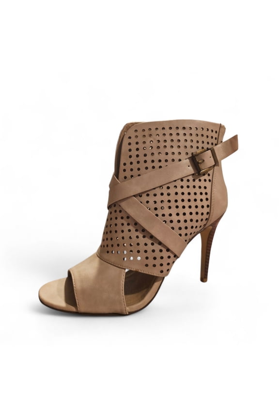 Sahara Tan Peep-Toe Bootie