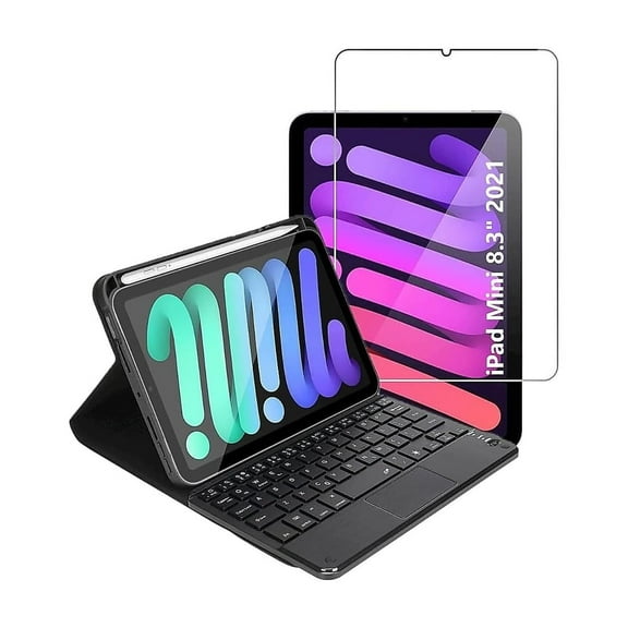 SaharaCase Apple iPad mini A17 Pro & 6th Generation 2021 Protection Bundle Keyboard Folio Case with