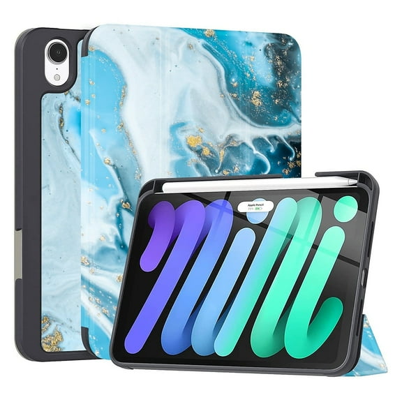 SaharaCase Folio Case for Apple iPad mini A17 Pro & 6th Generation 2021 Blue Marble (TB00051)