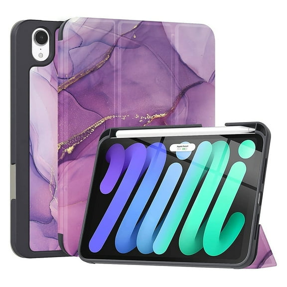 SaharaCase Folio Case for Apple iPad mini A17 Pro & 6th Generation 2021 Purple Marble (TB00050)