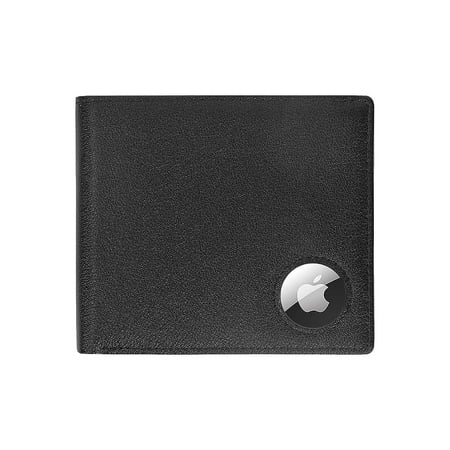 SaharaCase - Genuine Leather Wallet Case for Apple AirTag - Black