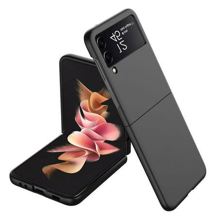 SaharaCase - Hard Shell Silicone Case for Samsung Galaxy Z Flip3 5G - Black