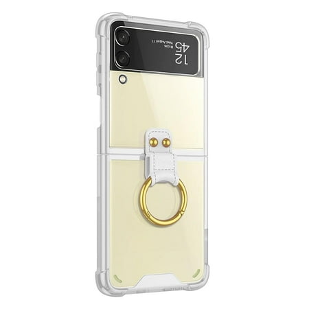 SaharaCase - Hybrid-Flex Hard Shell with Ring Case for Samsung Galaxy Z Flip4 - Clear