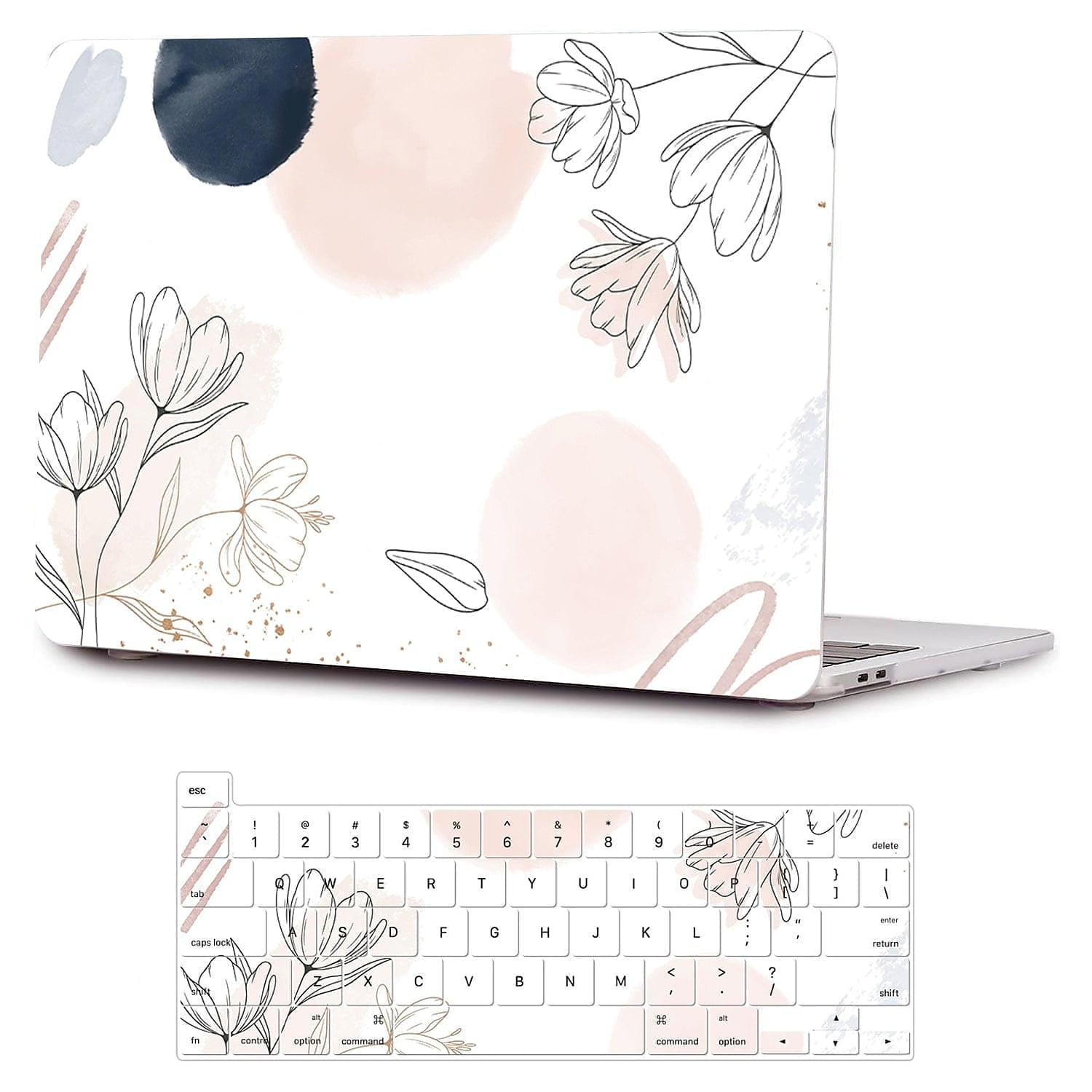 SaharaCase HybridFlex Arts Case for Apple MacBook Pro 13" Laptops White Floral (LT00023)