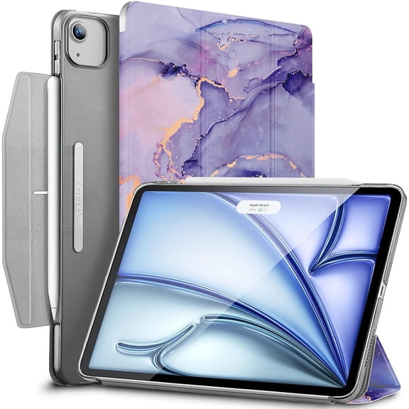SaharaCase Venture Series Tri-Fold Folio Case for iPad Air 13" (M3/M2) Purple Marble (TB00411)