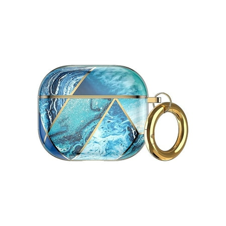 SaharaCase - Marble Case for Apple AirPods 3 (3rd Generation) - Blue/Gold