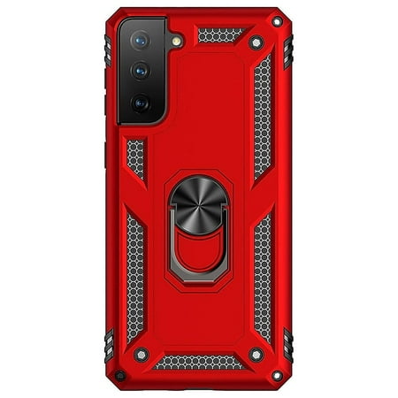 SaharaCase - Military Kickstand Series Case for Samsung Galaxy S21 FE 5G - Red