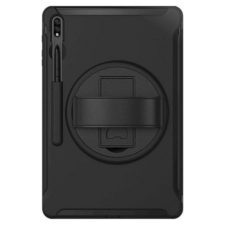 SaharaCase - PROTECTION Hand Strap Case for Samsung Galaxy Tab S7 FE and S8 Plus - Black