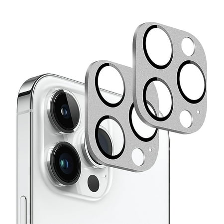 SaharaCase - ZeroDamage Camera Lens Protector for Apple iPhone 14 Pro and iPhone 14 Pro Max (2-Pack) - Silver