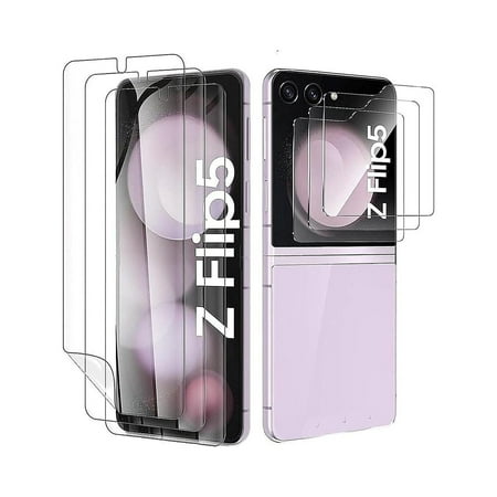 SaharaCase - ZeroDamage Ultra Strong+ Tempered Glass + Film Screen Protector for Samsung Galaxy Z Flip5 (2-Pack) - Clear