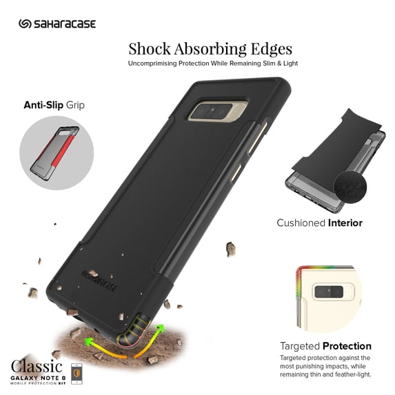 Saharacase Oc-S-N8-Bk Classic Case For Samsung Galaxy Note 8, Black