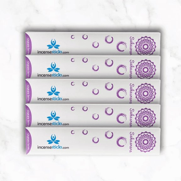 Sahasrara Incense 8" 12 Sticks -5 Packs-12 Incense Sticks per Pack|Frankincense-based Concoction
