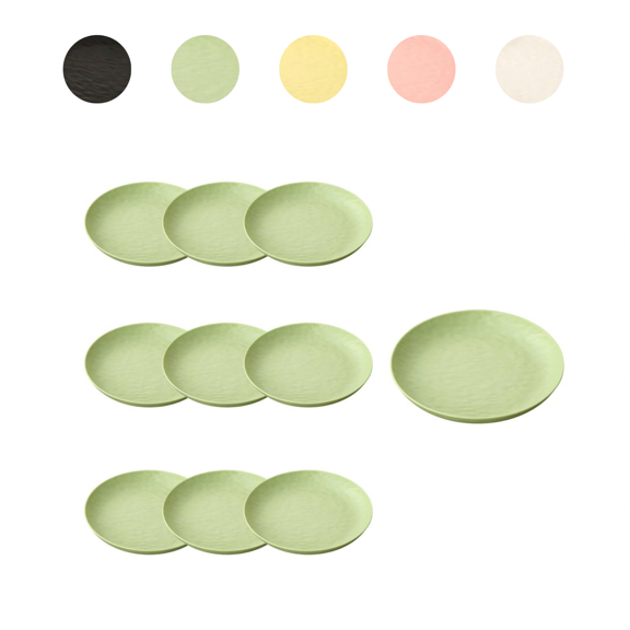 Sahpxhe 10 Pcs Snack Plates,6in Reusable Household Fruit Dishes for Serve French Fries and Dessert,Dishwasher Safe for Home Kitchen Green