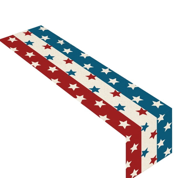 Sahpxhe 4th July Patriotic Table Runner, Independence Day Kitchen Living Room Table Decoration for Home Party Multicolor