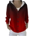 thumbnail image 1 of Sahpxhe Cardigan Sweaters for Women Hooded Gradient Long Sleeve Button down Knit Cardigan Casual Open Front Sweater Coat Wine XXL, 1 of 5