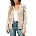 thumbnail image 1 of Sahpxhe Cardigan Sweaters for Women Lightweight Collared Long Sleeve Button down Knit Tops Casual Relaxed Fit Sweater Coat Khaki XXL, 1 of 7