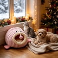 thumbnail image 1 of Sahpxhe Cat Bed, Angler Fish Shaped Warm Winter Plush Cave Pet Bed With Hanging Pom pom Toy For Indoor Cats And Small Dogs, 1 of 6