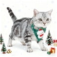 thumbnail image 1 of Sahpxhe Christmas Pet Triangular Scarf,Snowman Design Cats Dogs Costume with Adjustable Snap Button,Soft Breathable Fabric for Dogs Cats Holiday Photo,12.6X4.33in Green-B, 1 of 5