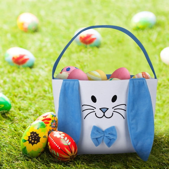Sahpxhe Easter Bunny Basket Bags Easter with Long - Eared - Portable Basket / Tote Bag Ideal for Easter Celebrations Easter Decor 14.97x9.06x5.91in