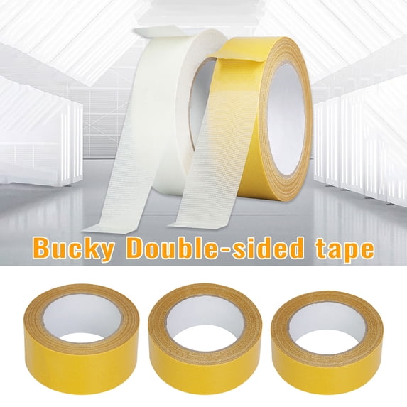Sahpxhe Fabric Tape Transparent Mesh Double Sided Tape,Strong High Viscosity,Waterproof and Non-Marking for Clothes,Carpet Yellow-L