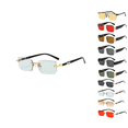 thumbnail image 1 of Sahpxhe Frameless Trendy Sunglasses European Cut Jelly Colored UV400 Protection Gray, 1 of 6