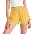 thumbnail image 1 of Sahpxhe Girls Athletic Running Shorts High Waist Elastic Waist Kids Loose Comfy Casual Sports Shorts Yellow 14-15Years, 1 of 8
