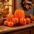 thumbnail image 1 of Sahpxhe Halloween Fake Pumpkin Decorations Outdoor, Artificial Pumpkins Set Foam Plastic Small and Large for Fall Thanksgiving Party Decor 7 pack Orange, 1 of 9