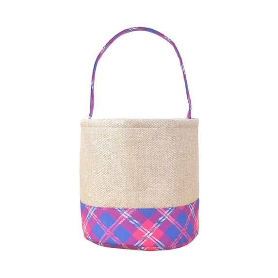 Sahpxhe Halloween Imitation Linen Storage Basket Treat Bags,Hangable Large Capacity Tote Candy Bucket for Trick-Or-Treat,Party Decor and Home Organization,8.86x9.06in Blue