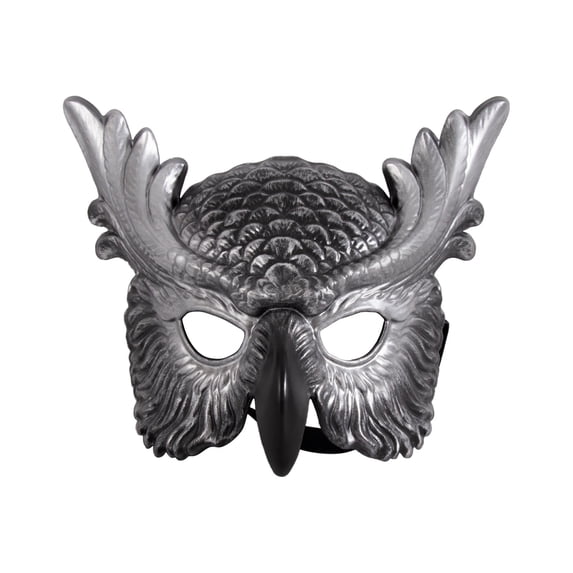 Sahpxhe Halloween Mask for Adults, Owl Mask Halloween Birds Half Face Owl for Easter Costume Makeup Party Role Play Party Decor Silver