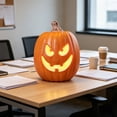 thumbnail image 1 of Sahpxhe Halloween Pumpkin Lantern Decorations Outdoor Party Decor, Lighted Large Plastic LED Pumpkin for Yard Porch Home Holiday Display Party Decor Orange, 1 of 6