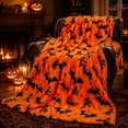 thumbnail image 1 of Sahpxhe Halloween Throw Blanket for Couch, Skull Pumpkin Print Flannel Spooky Soft Fleece Blanket for Fall Couch Bed Home Party Decor Yellow, 1 of 6